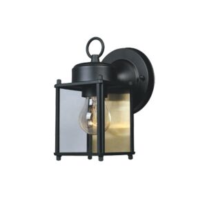 Basic Porch 1-Light Wall Lantern in Black