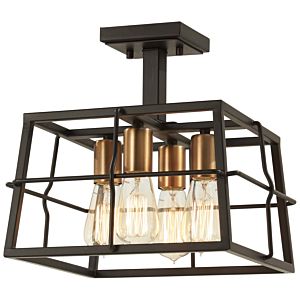 Minka Lavery Keeley Calle 4 Light 13 Inch Ceiling Light in Painted Bronze with Natural Brush