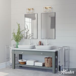 Hunter Astwood 2-Light Bathroom Vanity Light in Alturas Gold