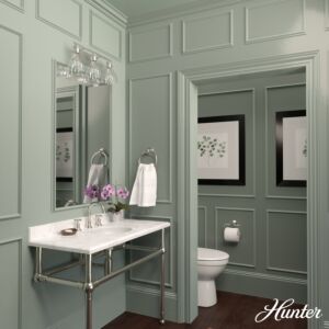 Hunter Van Nuys 3-Light Bathroom Vanity Light in Brushed Nickel