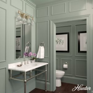 Hunter Van Nuys 4-Light Bathroom Vanity Light in Alturas Gold