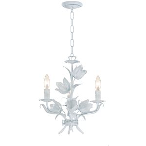Crystorama Southport 3 Light 15 Inch Mini Chandelier in Wet White