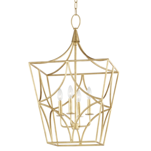  Green Point Pendant Light in Gold Leaf
