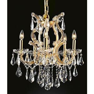 Maria Theresa 6-Light Chandelier in Gold