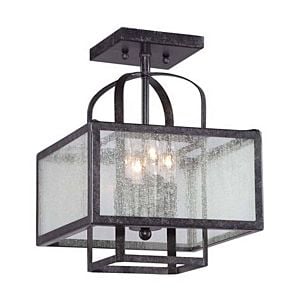 Minka Lavery Camden Square 4 Light 11 Inch Ceiling Light in Aged Charcoal