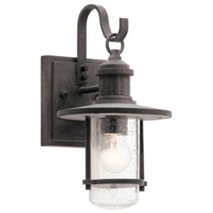 Kichler Riverwood 12.5 Inch Outdoor Wall Sconce in Weathered Zinc