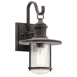 Kichler Riverwood 14.25 Inch Outdoor Wall Sconce in Weathered Zinc