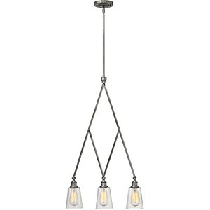 Hinkley Gatsby 3 Light Stem Hung Linear in Polished Antique Nickel