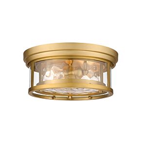 Z-Lite Clarion 2-Light Flush Mount Ceiling Light In Olde Brass