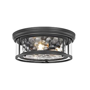 Z-Lite Clarion 3-Light Flush Mount Ceiling Light In Matte Black