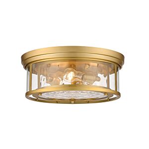 Z-Lite Clarion 3-Light Flush Mount Ceiling Light In Olde Brass