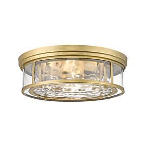 Z-Lite Clarion 4-Light Flush Mount Ceiling Light In Rubbed Brass