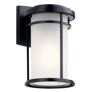 Toman 1-Light LED Outdoor Wall Mount in Black