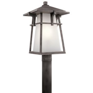 Kichler Beckett 1 Light Outdoor Post Lantern in Weathered Zinc