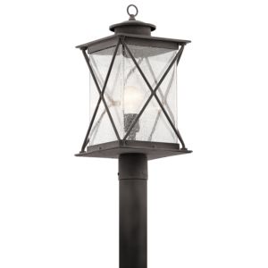 Kichler Argyle 1 Light Outdoor Post Lantern in Weathered Zinc