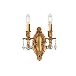 Rosalia 2-Light Wall Sconce in French Gold