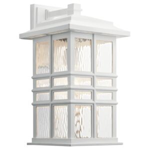 Beacon Square 1-Light Outdoor Wall Mount in White