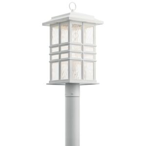 Beacon Square 1-Light Outdoor Post Mount in White