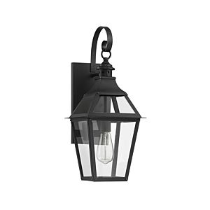 Savoy House Jackson 1 Light Outdoor Wall Lantern in Matte Black with Gold Highlights