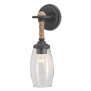 Currey & Company 16 Inch Hightider Wall Sconce in French Black and Natural