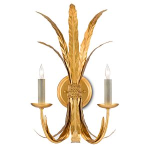 Bunny Williams 2-Light Wall Sconce in Grecian Gold Leaf
