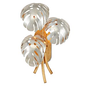 Elder 3-Light Wall Sconce in Contemporary Gold Leaf with Contemporary Silver Leaf