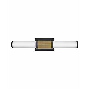 Hinkley Zevi Bathroom Vanity Light In Black With Lacquered Brass Accents