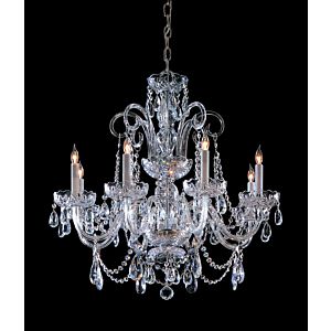 Crystorama Traditional Crystal 8 Light 27 Inch Traditional Chandelier in Polished Chrome with Clear Hand Cut Crystals