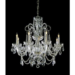 Crystorama Traditional Crystal 8 Light 27 Inch Traditional Chandelier in Polished Brass with Clear Hand Cut Crystals