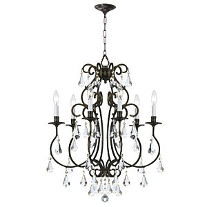 Crystorama Ashton 6 Light 27 Inch Traditional Chandelier in English Bronze with Clear Hand Cut Crystals