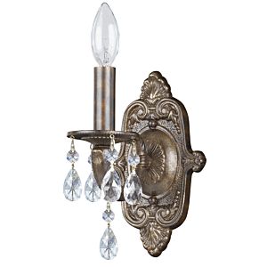Crystorama Paris Market 10 Inch Wall Sconce in Venetian Bronze with Clear Hand Cut Crystals