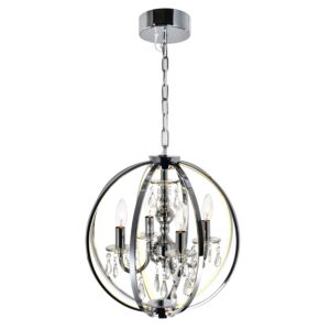 CWI Lighting Abia 4 Light Up Chandelier with Chrome finish