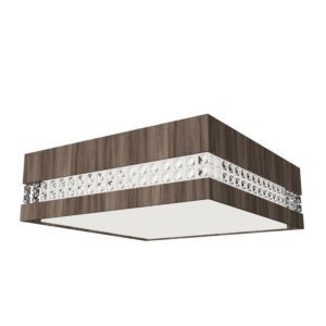 Crystals LED Ceiling Mount in American Walnut
