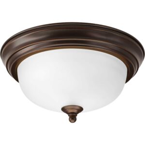 Dome Glass - Etched 1-Light Flush Mount in Antique Bronze