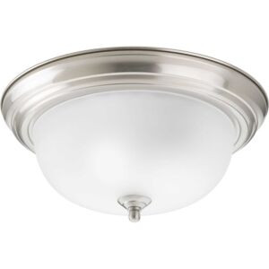 Dome Glass - Etched 2-Light Flush Mount in Brushed Nickel
