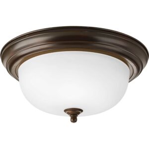 Dome Glass - Etched 2-Light Flush Mount in Antique Bronze