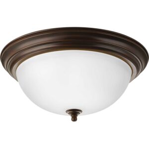 Dome Glass - Etched 3-Light Flush Mount in Antique Bronze