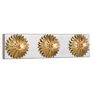  Broche Bathroom Vanity Light in Antique Gold And Antique Silver