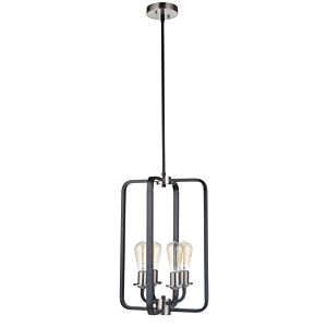 Craftmade Randolph 4 Light 14 Inch Foyer Light in Flat Black with Brushed Polished Nickel