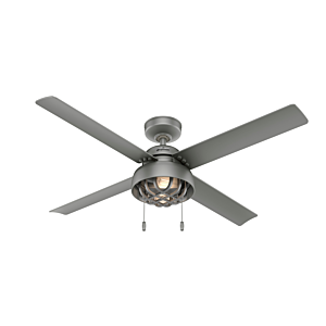 Hunter 2 Light 52 Inch Indoor/Outdoor Ceiling Fan in Matte Silver