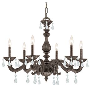 Crystorama Paris Market 6 Light 21 Inch Transitional Chandelier in Venetian Bronze with Clear Spectra Crystals