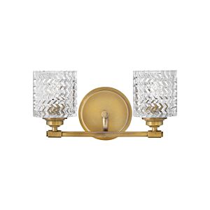 Hinkley Elle 2-Light Bathroom Vanity Light In Heritage Brass