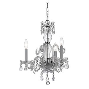 Crystorama Traditional Crystal 3 Light 16 Inch Mini Chandelier in Chrome with Clear Italian Crystals