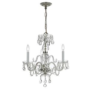 Traditional Crystal 3-Light Mini Chandelier in Polished Chrome