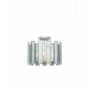 Palisade 3-Light Semi-Flush Mount Ceiling Light in Tarnished Silver