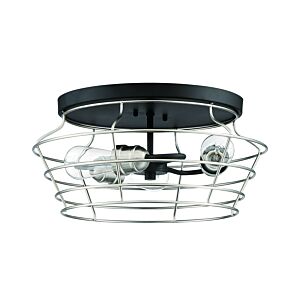 Craftmade Thatcher 3 Light 17 Inch Ceiling Light in Flat Black with Brushed Polished Nickel