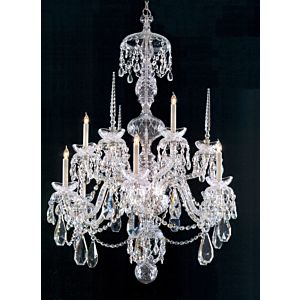 Crystorama Traditional Crystal 9 Light 40 Inch Traditional Chandelier in Chrome with Clear Hand Cut Crystals