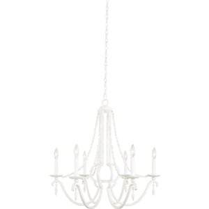 Acadia 6-Light Chandelier in Distressed White