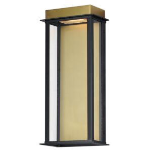 Rincon 1-Light LED Outdoor Wall Sconce in Black with Gold