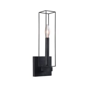 Allston 1-Light Wall Sconce in Black Iron